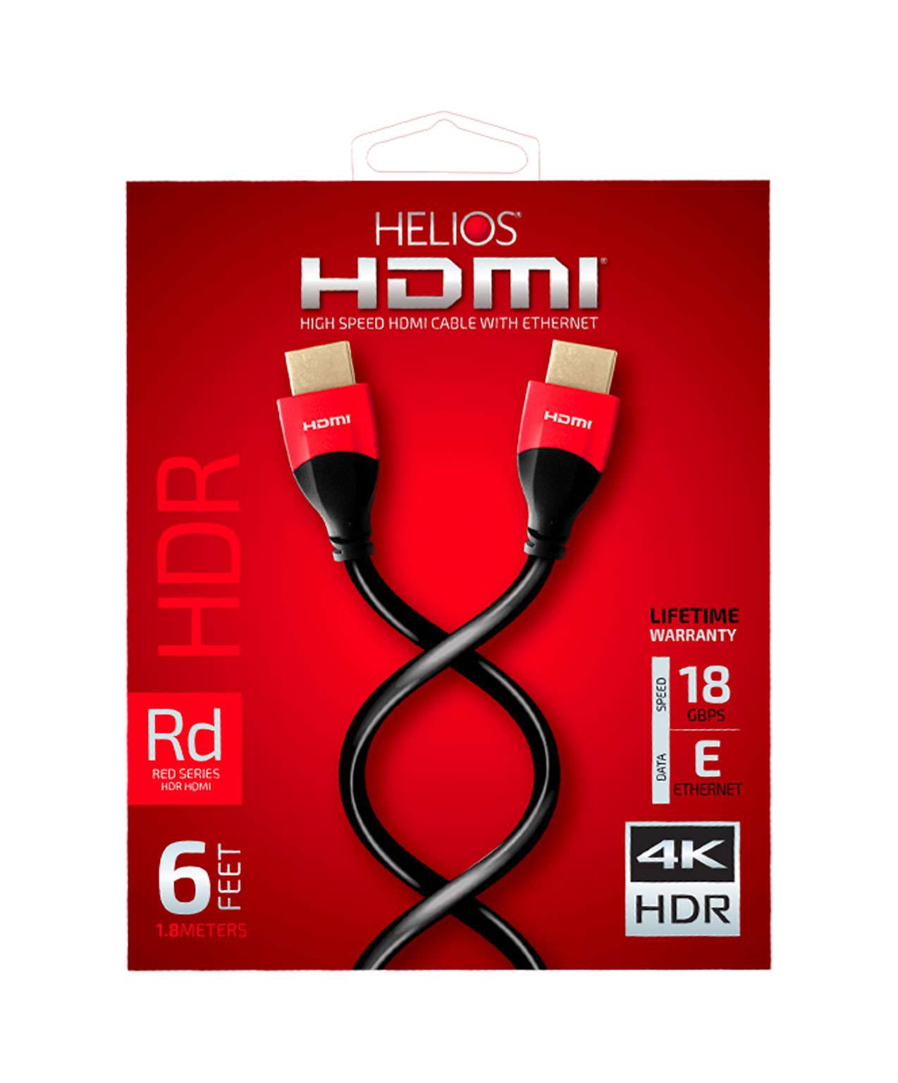 Helios Red Series cable and retail packaging